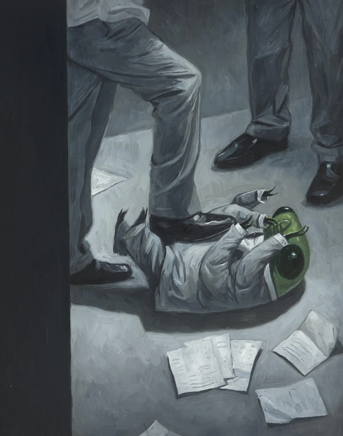 Co-worker no like Cicada, Shaun Tan, acrylic and oil on paper, 2017