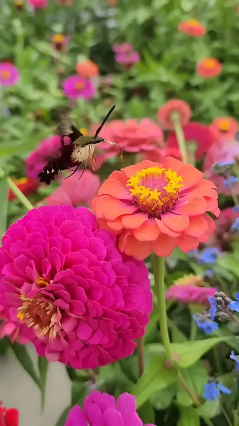 🔥At first glance this might look like a Humming Bird, but it is actually a Sphinx Moth. It is among only 4 nectar-feeding creatures that have hovering capability.