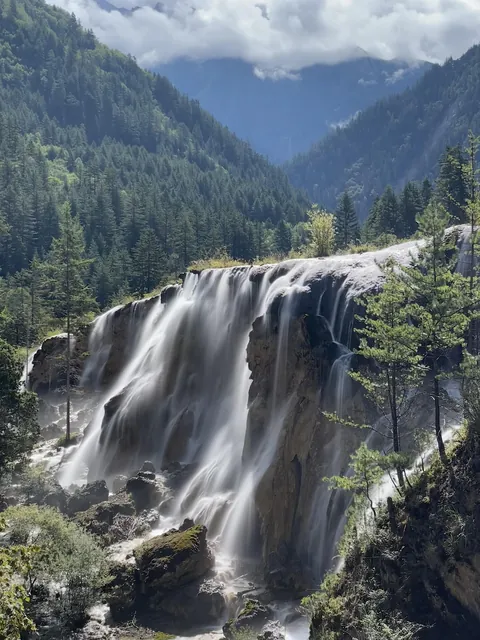 Waterfall in Jiuzhaigou National Park, Sichuan, China [2734x3645] [OC]