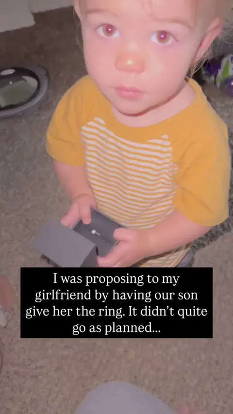 Man tries gets his son to help him propose.
