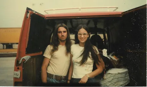 My bio-parents and the van where I was most likely created 74'