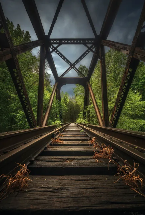 abandoned railroad bridge