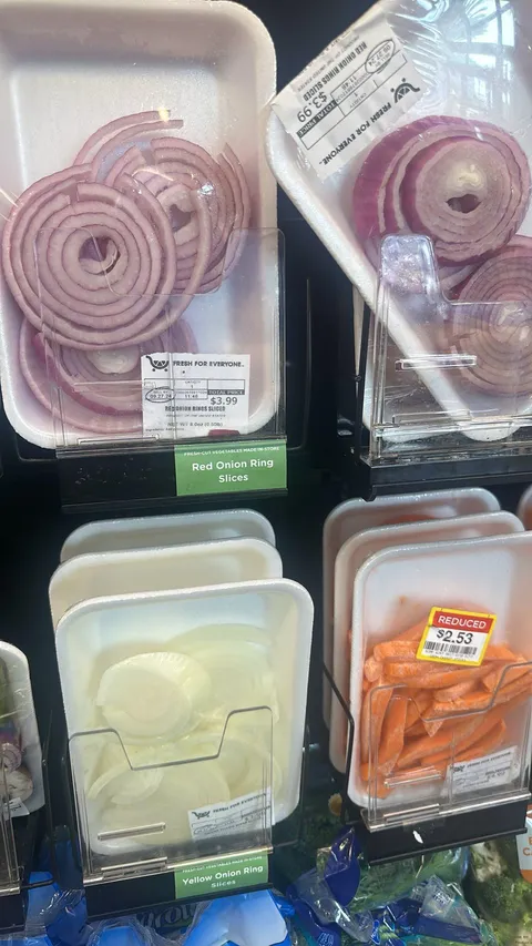 A quarter of red onion sliced up is 5 times the cost of a whole red onion.