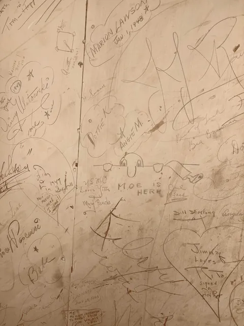 Signatures of party-goers from the 40s and 50s in my century y/o basement