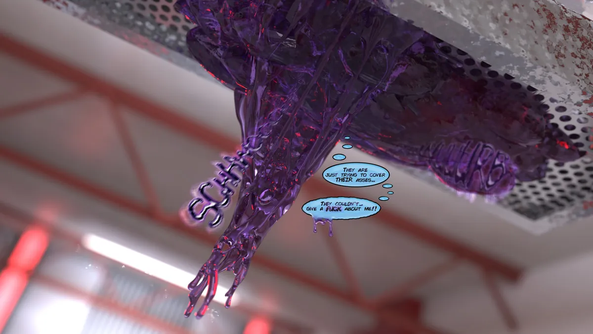 TakeOverTember Day 20: Oral Invasion (Comic: Splintered Cells 3) - The slime needs a solid bod to infiltrate the facility... how about THAT lovely redhead? Open wiiiide!