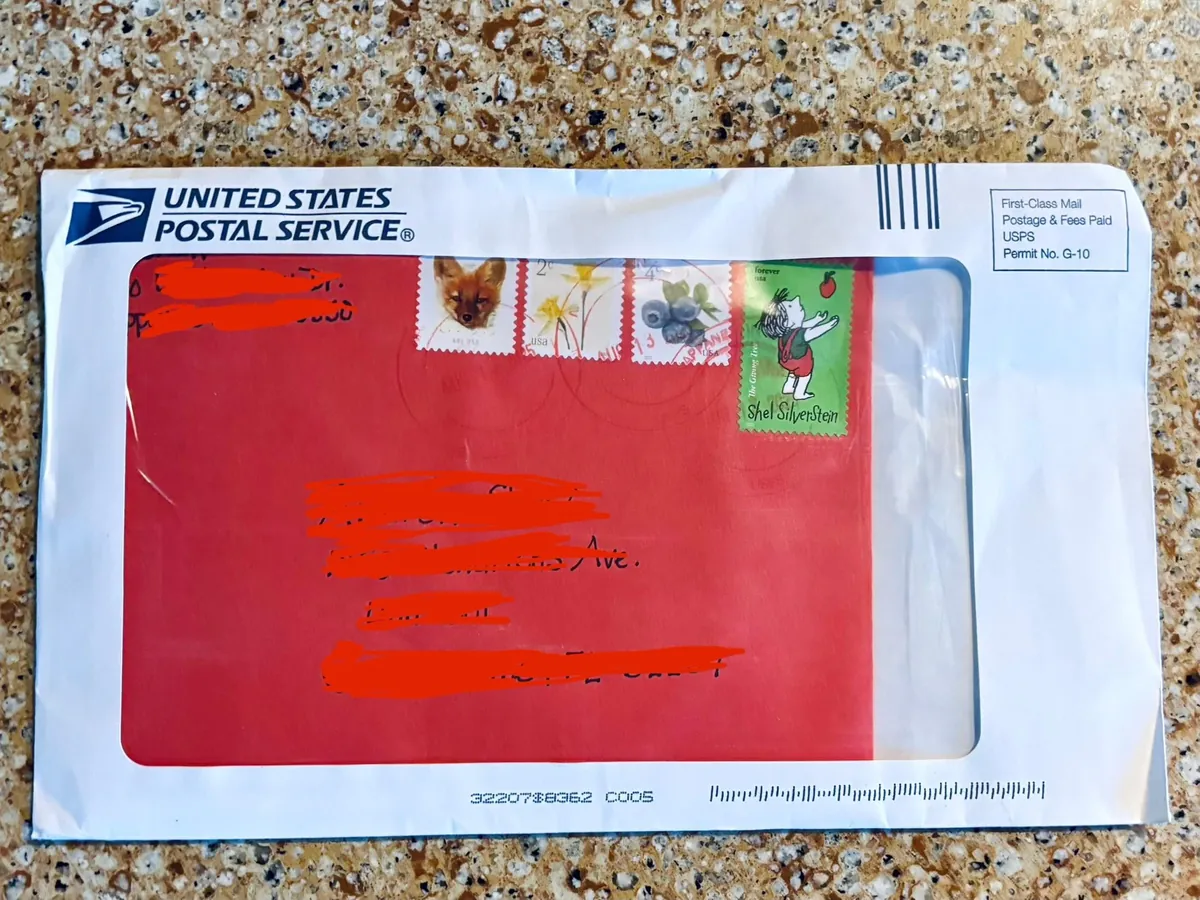 How the US Postal Service delivers a card that a postal worker tore open to steal a gift card