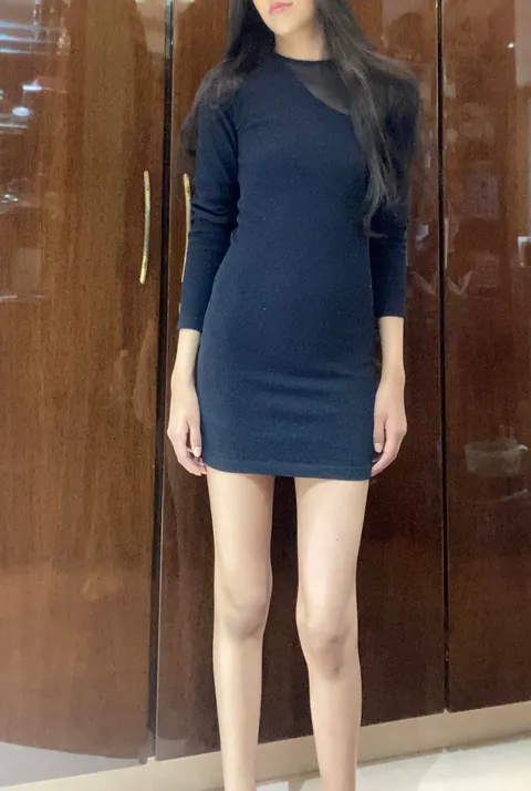 Swipe to see what’s under my tight black dress