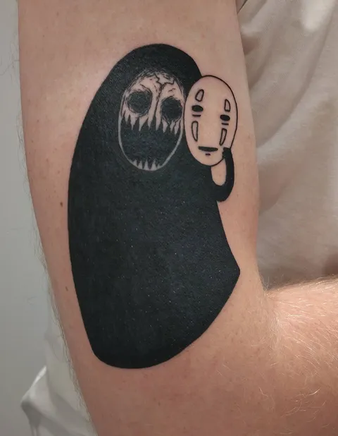 No face / Kaonashi tattoo by IVA - Tribo tattoo (Prague)