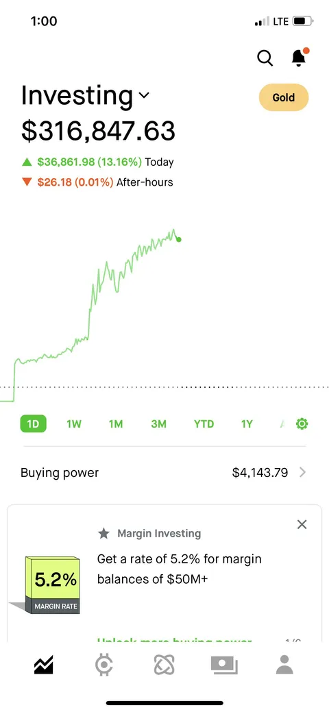 Up $36k in a day and yet i feel nothing. Is that a problem