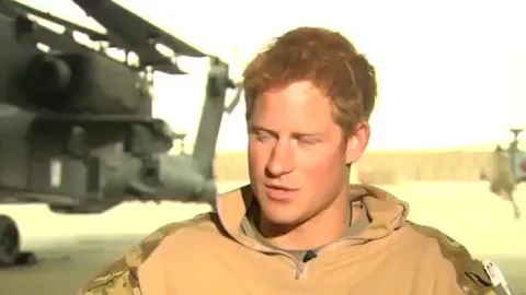 When Prince Harry ran to his helicopter during a television interview while serving in Afghanistan (2013)