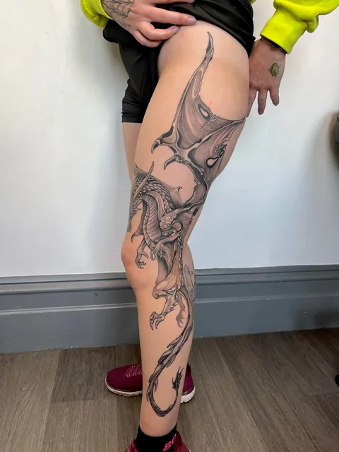 Healed dragon by Stephanie Amaterstein (me) at Tanuki Tattoo. Melbourne, AUS
