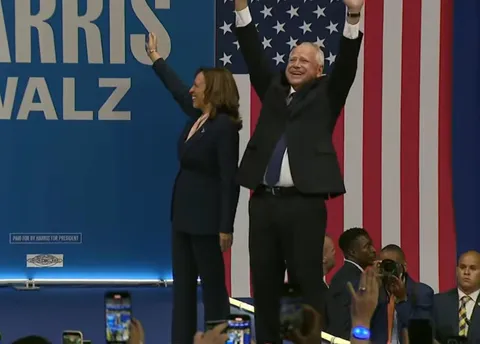 First appearance of Gov. Tim Walz with presidential candidate Kamala Harris as her running mate