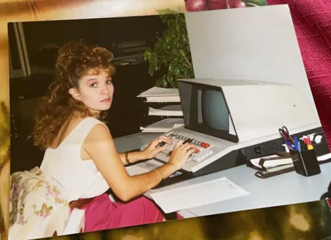 My Mother working as a secretary in Los Angeles County, 1980