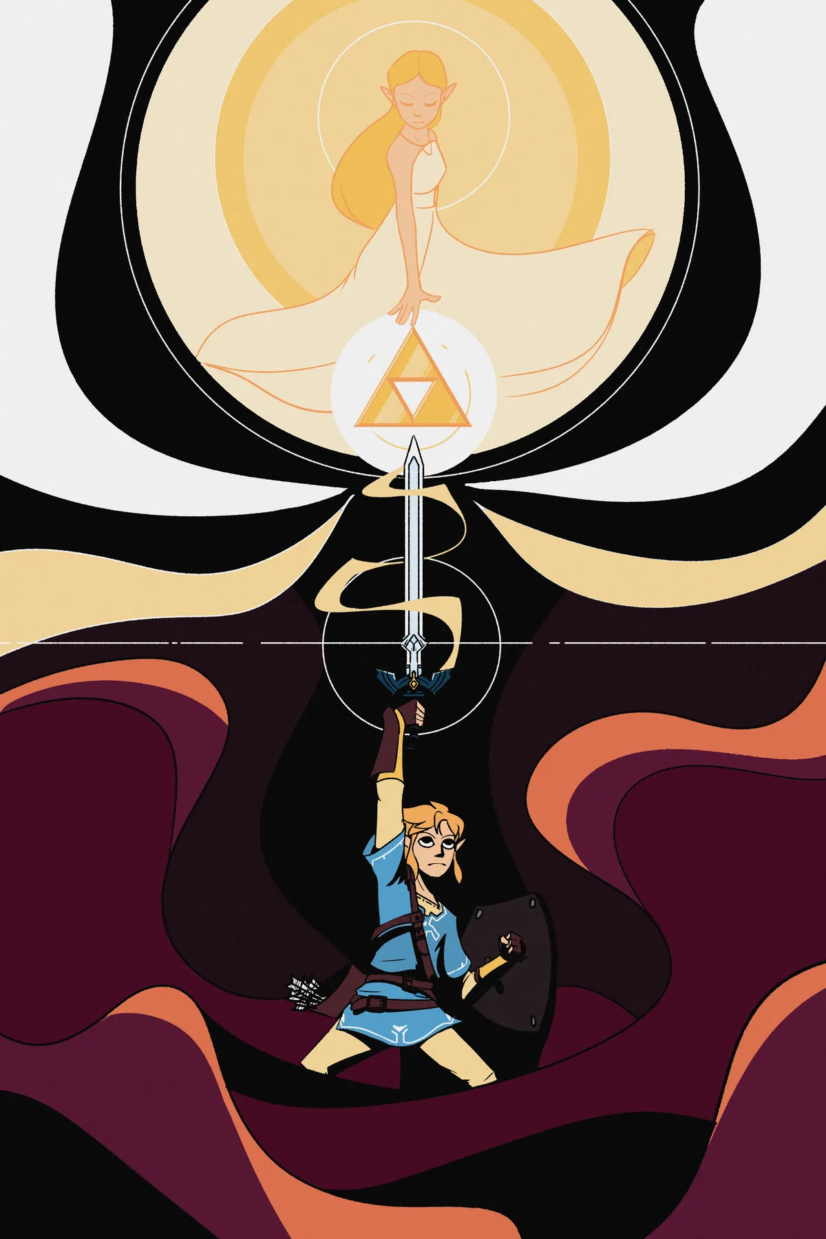 Drew some fan art of the first Zelda game I ever owned