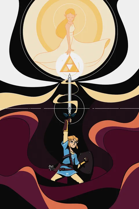 Drew some fan art of the first Zelda game I ever owned