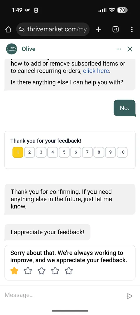 Trying to cancel my Thrive membership...