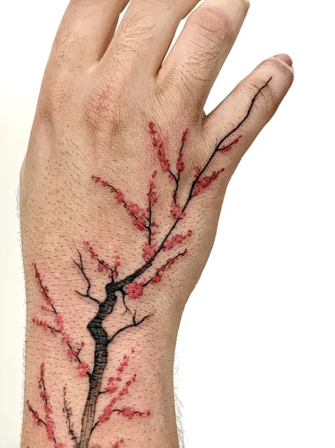 My sakura hand! Done by Hugo Peres at Hugo Peres tattoo, Brazil PA