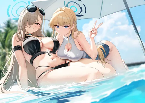 Summer Asuna and Toki [Blue Archive]