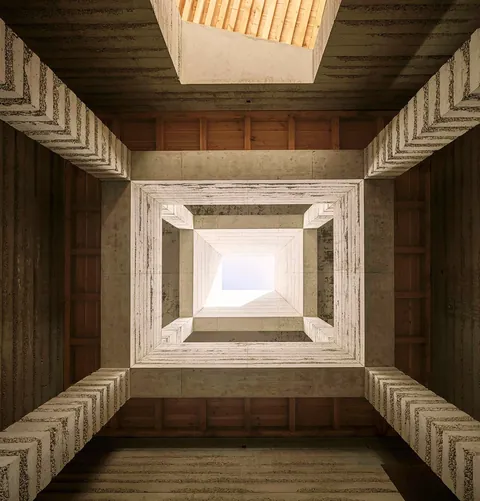 I love the CENTRAL SPACE of the 1736 House in Barcelona, by H Arquitectes. (2023)