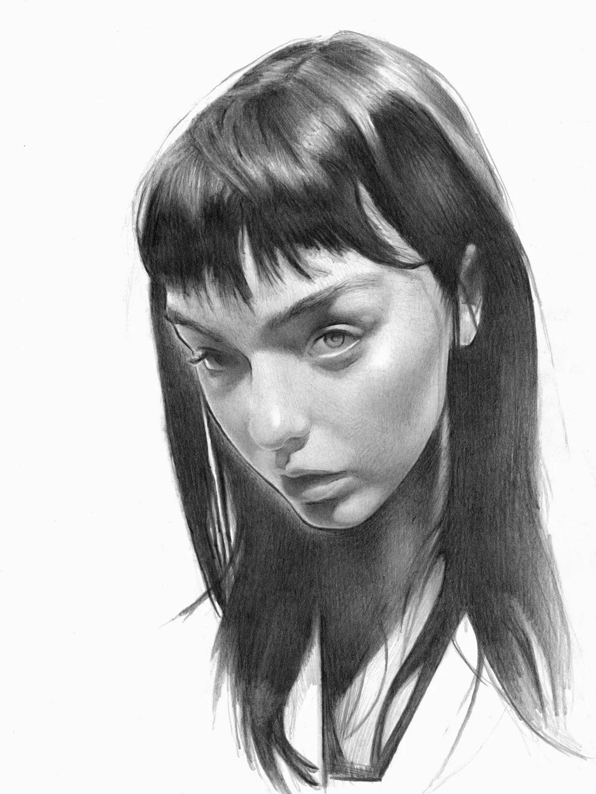 Girl portrait, Express-Lab-3769, graphite, 2025