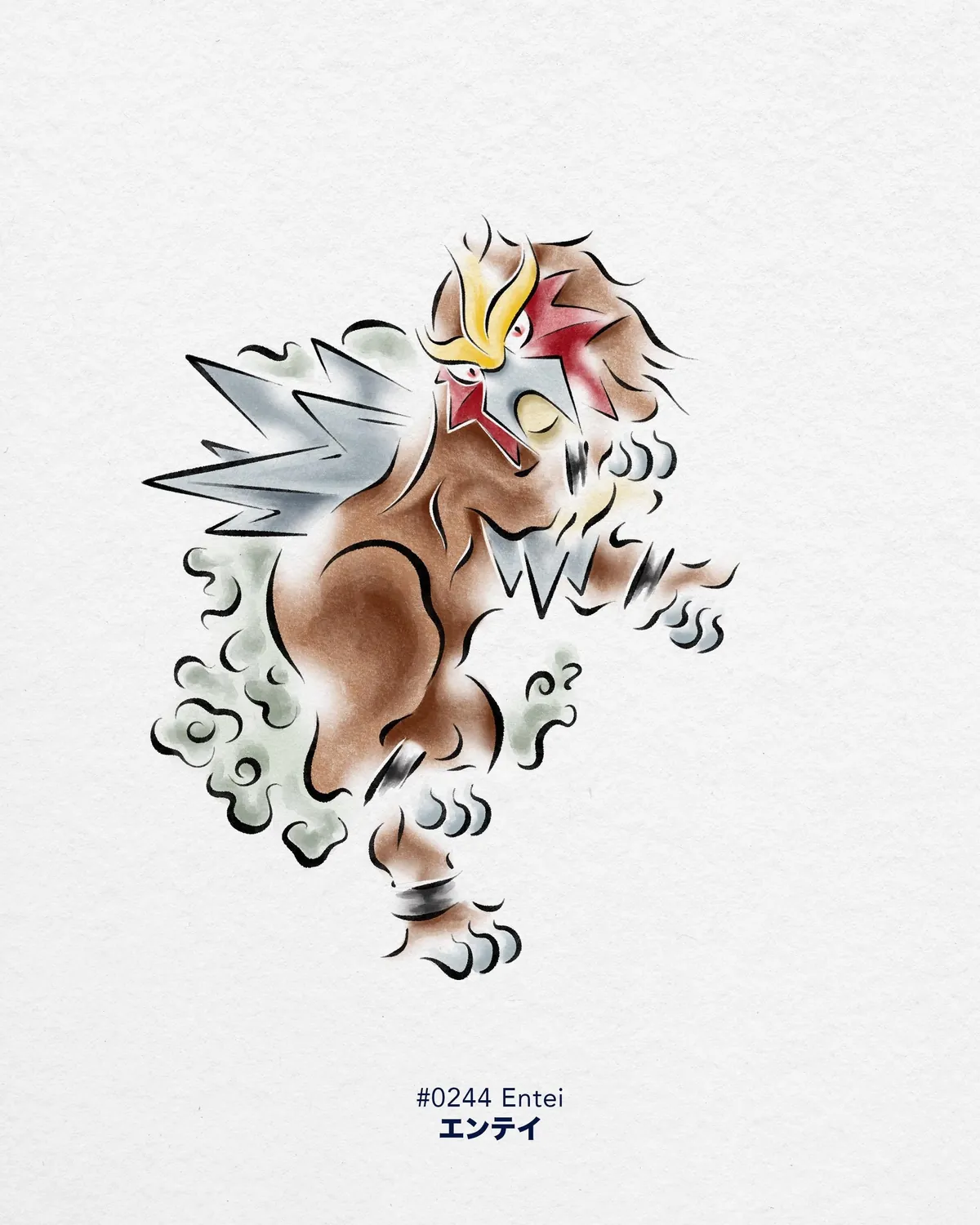 Pokemons in japanese traditional style