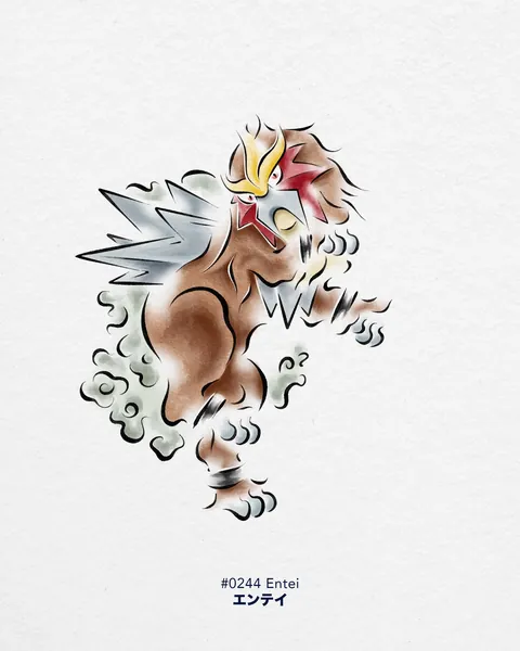 Pokemons in japanese traditional style