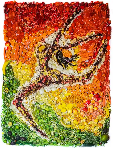 You Are What You Eat, fresh produce, 50 x 70 inches