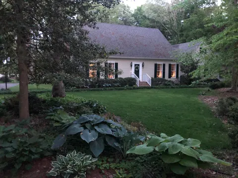 My grandparents' house at dusk. It looks like something out of a fairytale.