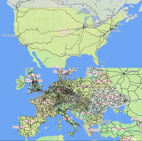 Passenger trains in the United States vs Europe