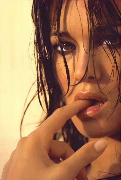 Manuela Arcuri posing for the Panorama calendar. 2000