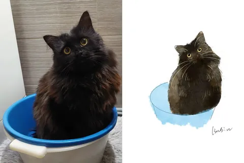 I’d love to draw your adorable kitty—anything is fine! Let’s have a fun day together!