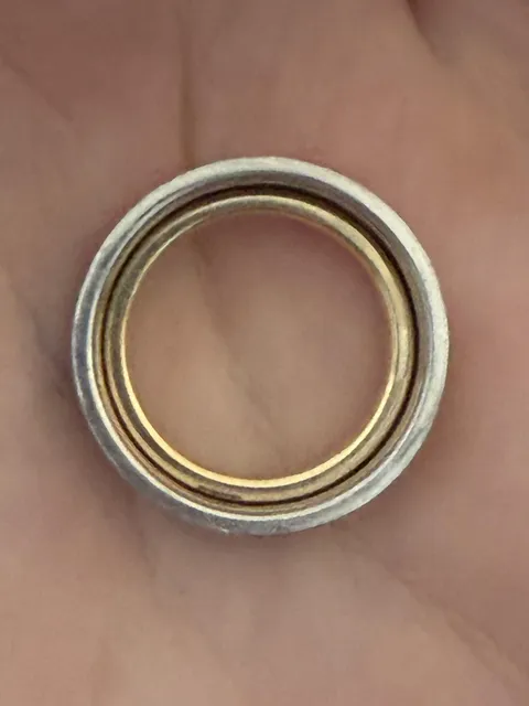 Mine and my husband’s wedding rings nest perfectly together