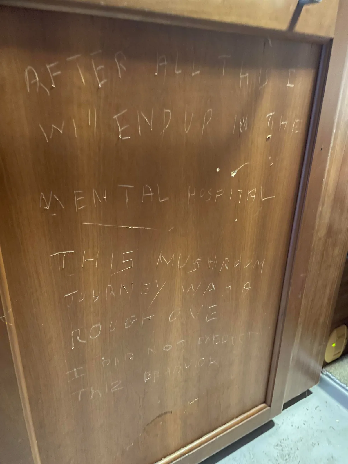 My aunt’s boyfriend took shrooms and vandalized my RV. 