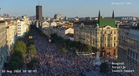 Massive ecological protests against lithium mining in Serbia right now