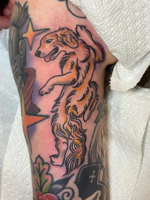 Got a tattoo of my dog sick ass Panther style - Jen Gawle Timeless Tattoos Chicago