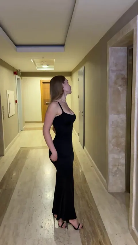 Long black dress is always perfect