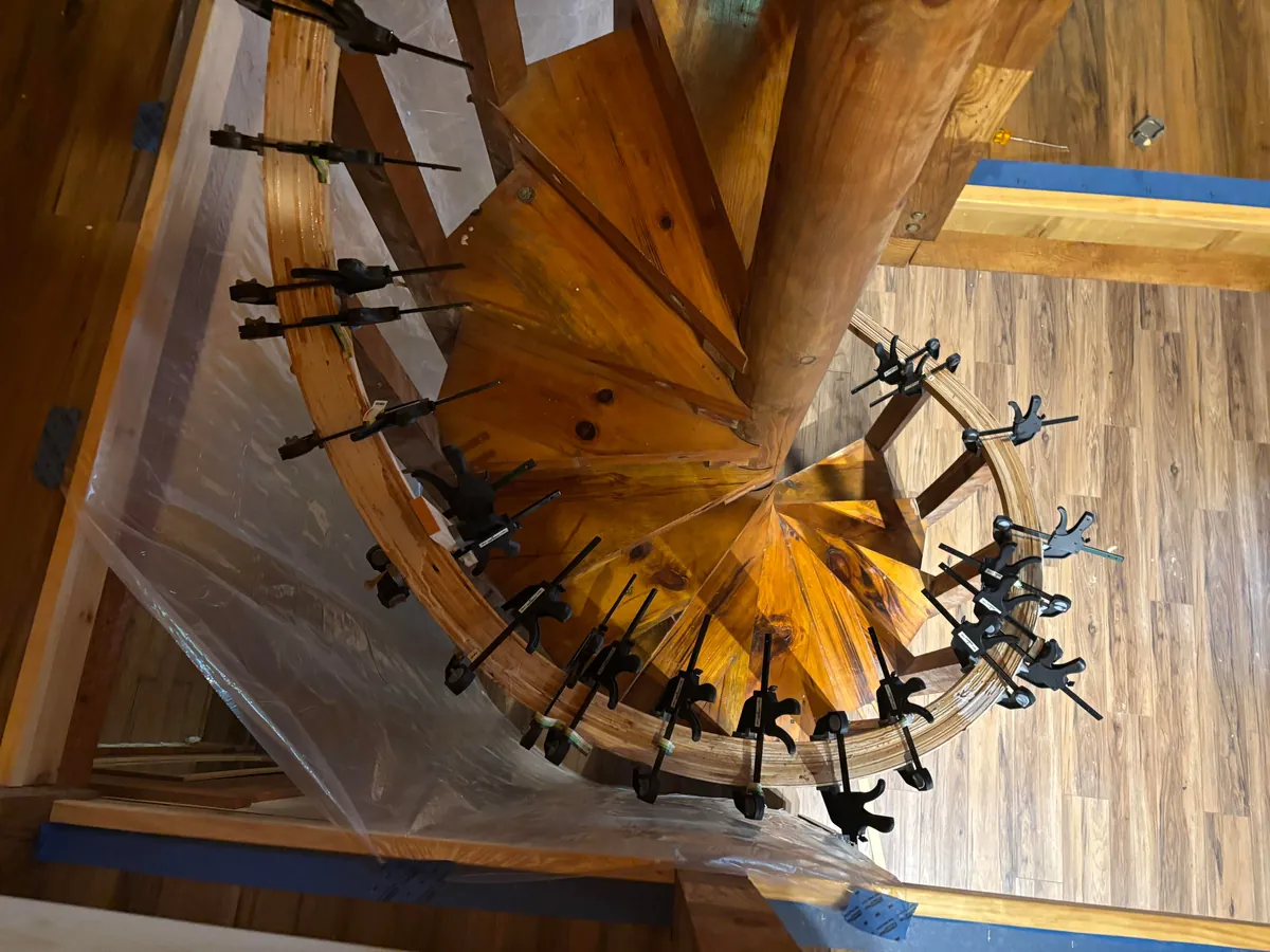 Made a spiral staircase railing for my cabin