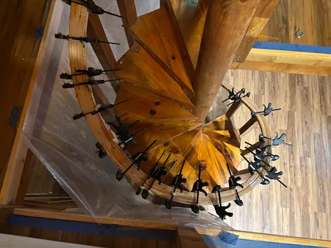 Made a spiral staircase railing for my cabin