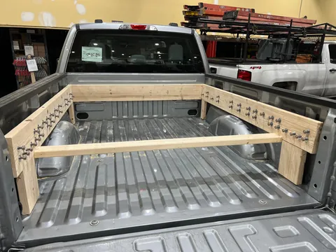 I built a custom bed slider for my new work truck.