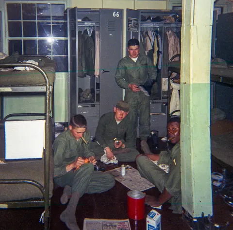 Some of my late uncles photo's from 1968 after he was drafted into the U.S. Army and sent to Vietnam. Photos are from his time in training and from after he was sent Vietnam. He can be seen in photos 1, 2, 6, 7, 8, 10, 12, 14, 15, 18, and 20.