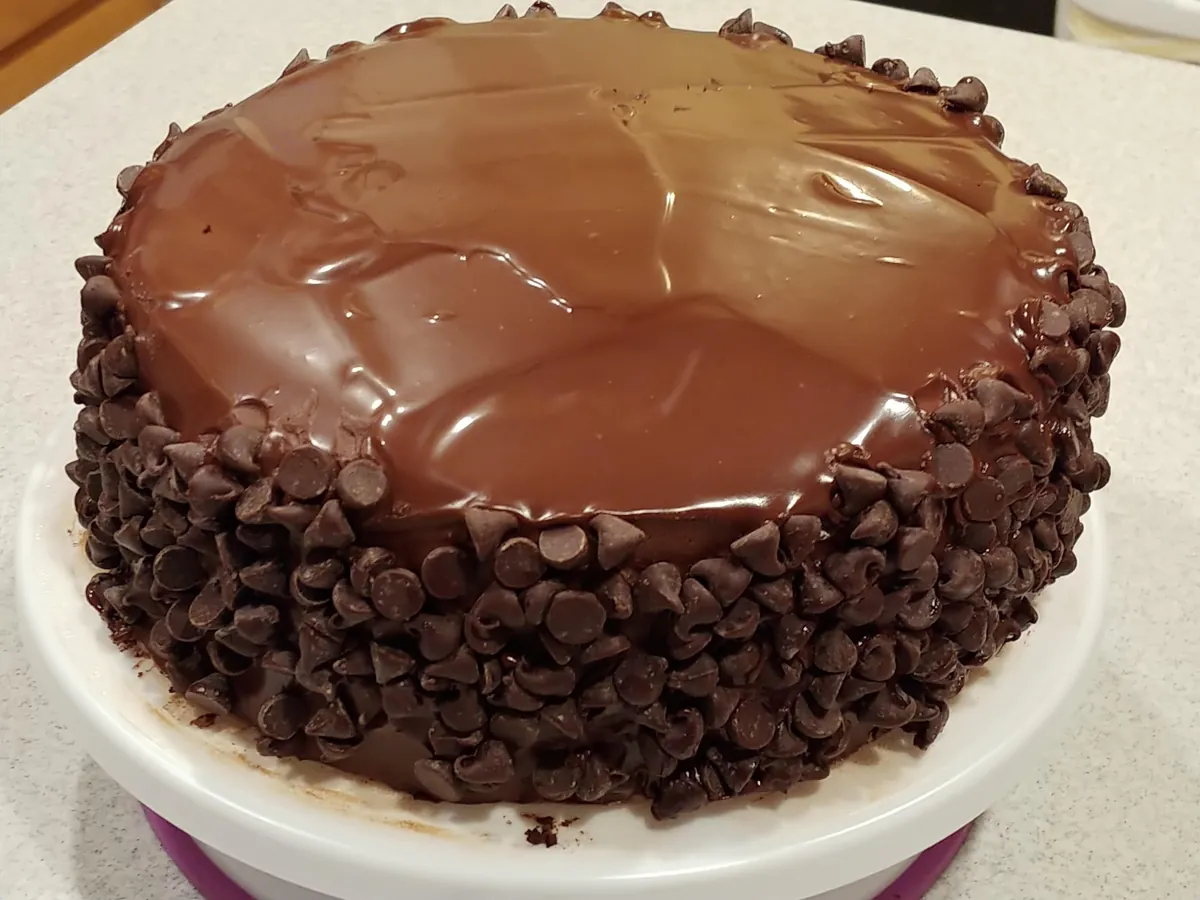 [Homemade] My attempt at 150 hour chocolate cake for my brother's birthday.