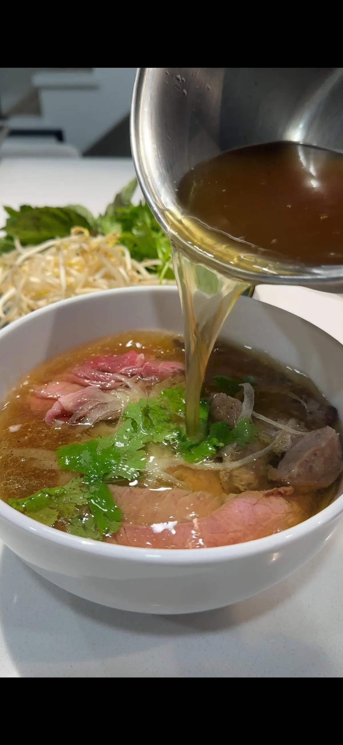 [homemade] 40 hour brisket, flank, marrow broth pho