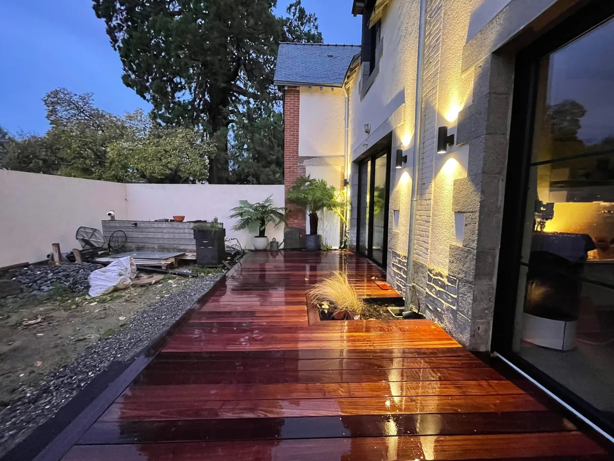 Wanted French doors and a beautiful deck, so I gave myself a task. Results after many, many weekends. 