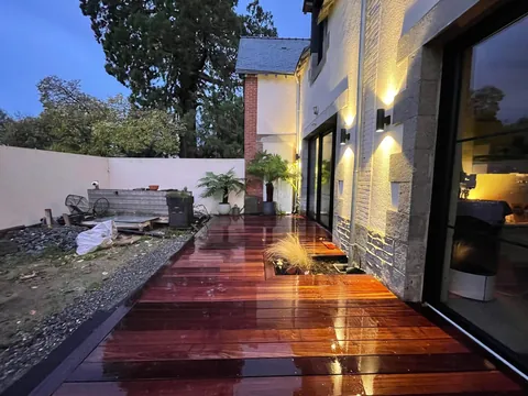 Wanted French doors and a beautiful deck, so I gave myself a task. Results after many, many weekends. 