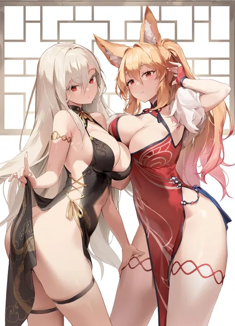 Thighs in china dress are superior