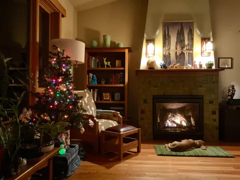 A cozy Christmas corner [OC]