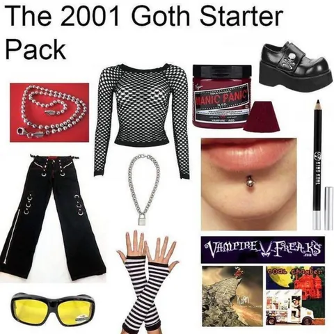 2001 goth starter pack