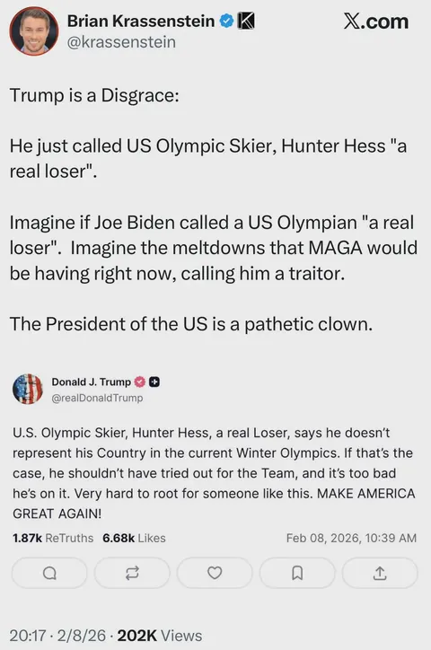 Hunter Hess is an Olympian, not a loser.