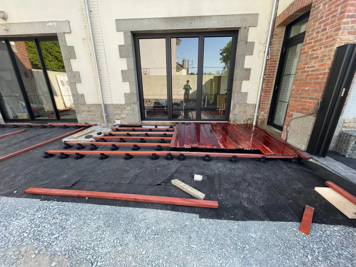 Wanted French doors and a beautiful deck, so I gave myself a task. Results after many, many weekends. 