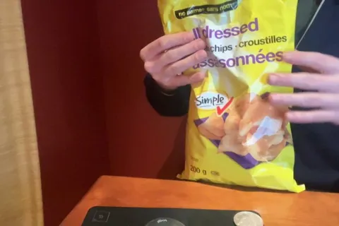 This is how you close a bag of chips.